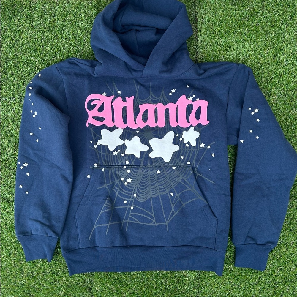 Sp5der Navy Blue Size Small Hoodie